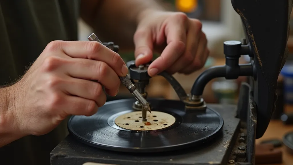 Applying lubricant to a phonograph gear