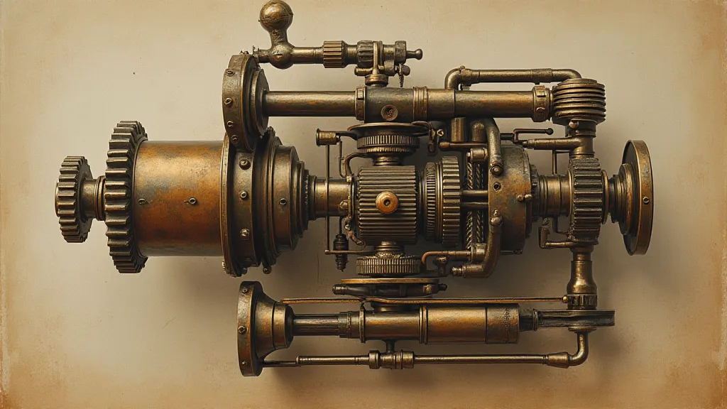 Edison phonograph mechanism exploded view