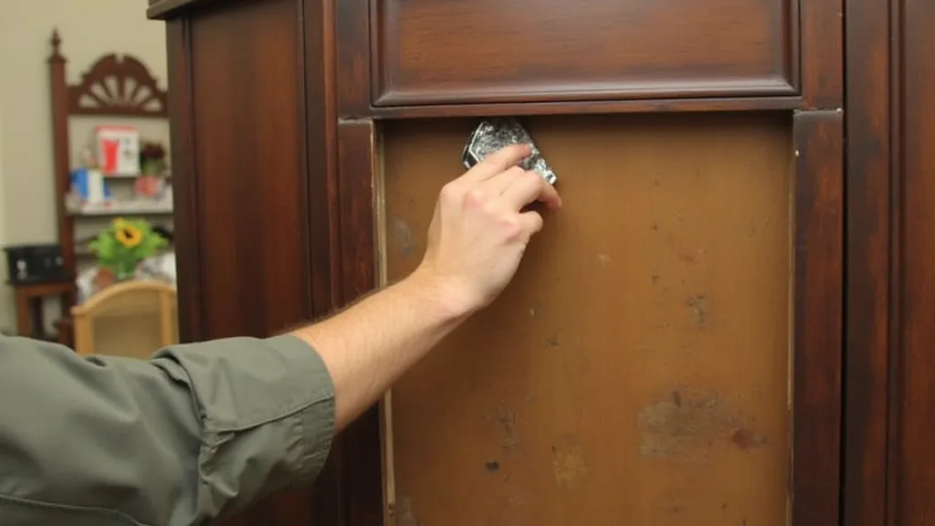 Using a hand scraper to strip the old finish
