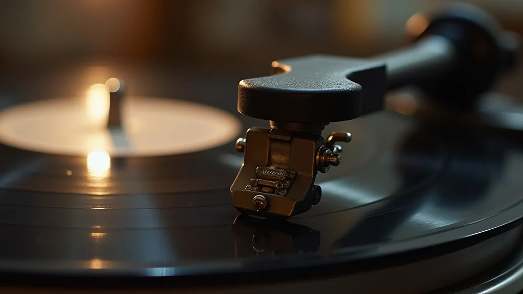 Phonograph tone arm with new needle