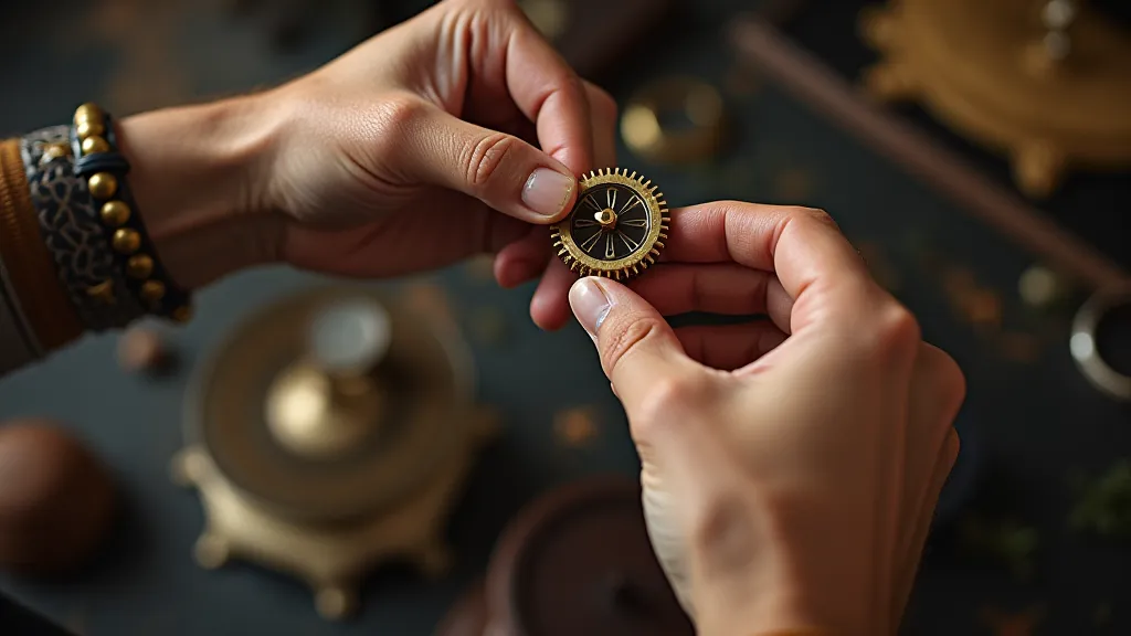 Close up of a phonograph gear