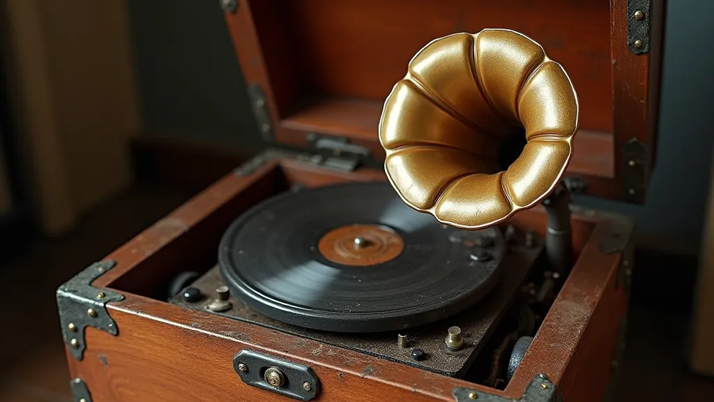 Phonograph with open cabinet