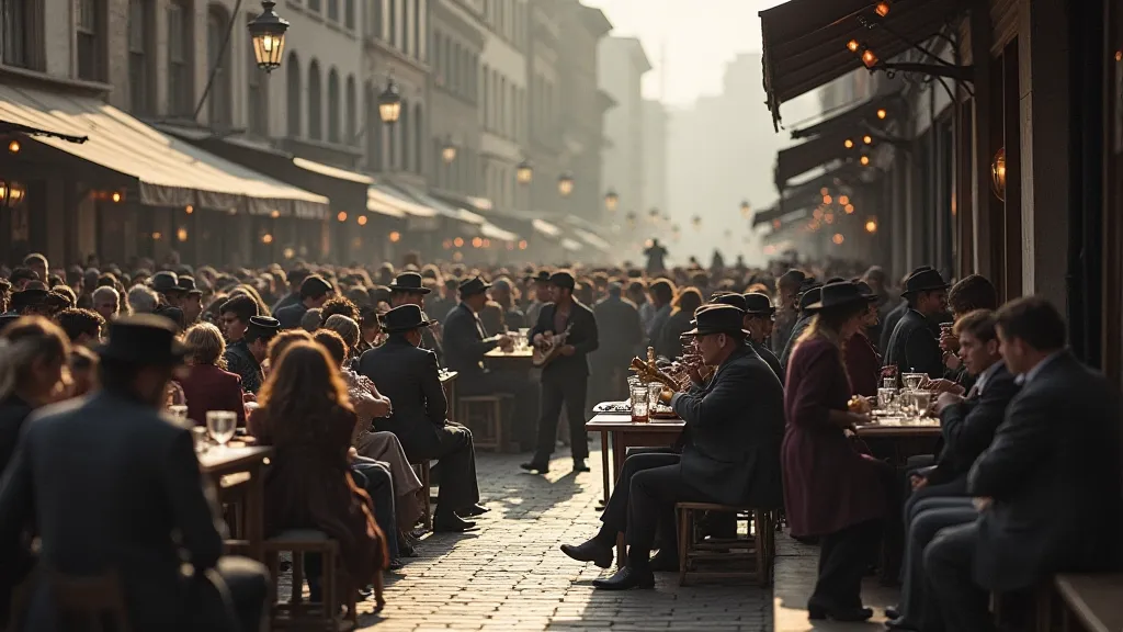 People enjoying music in a phonograph parlor