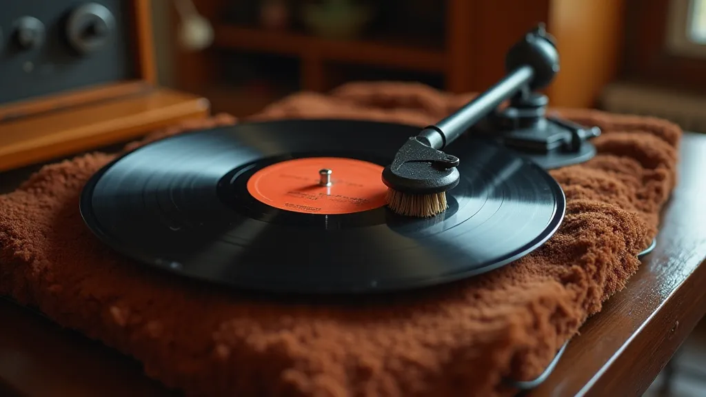 Phonograph record cleaning setup