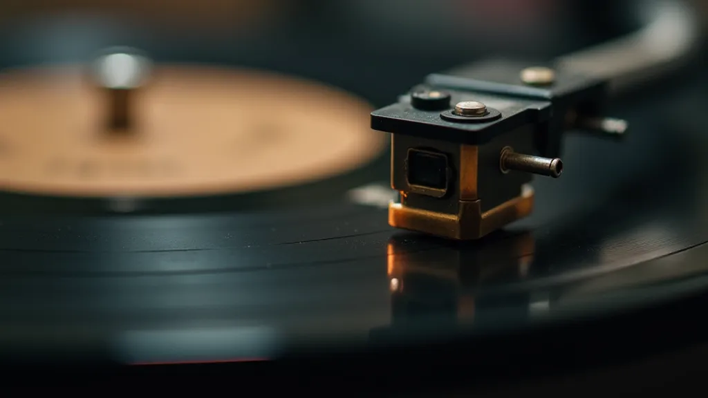 Phonograph stylus in groove