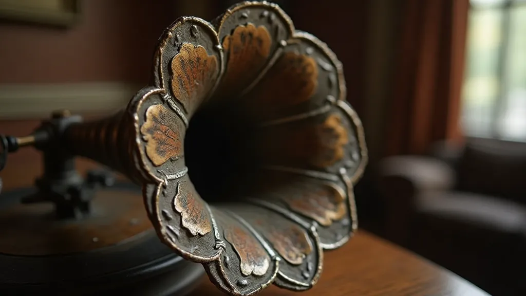 Vintage phonograph horn